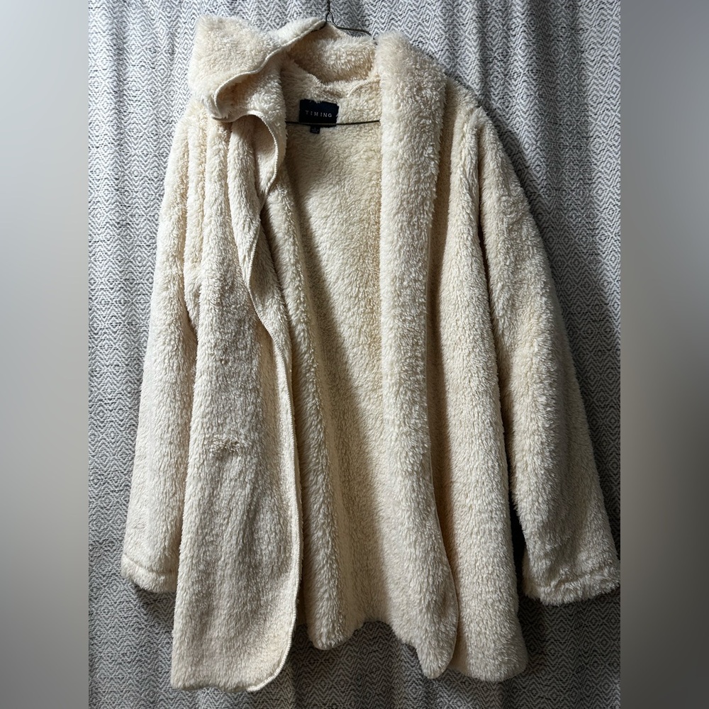 Timing Plush Cream Outerwear/Cardigan